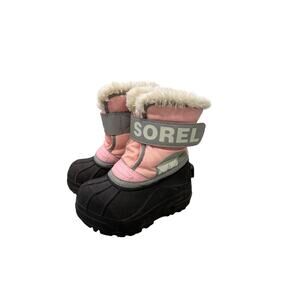 Sorel Snow Commander Insulated Winter Snow Boots Pink Girls Toddler Size 6